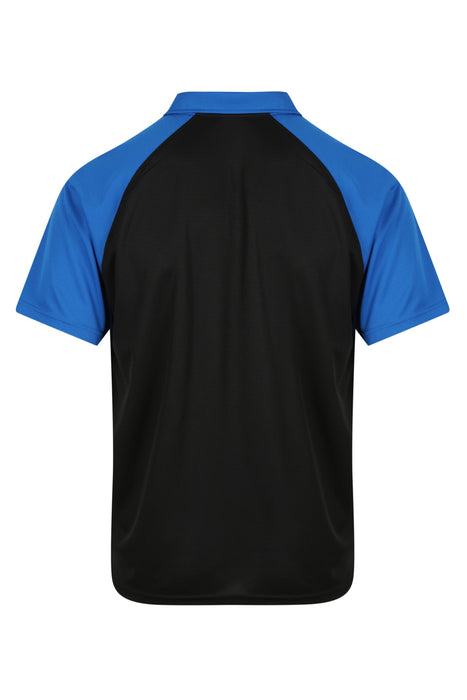 MANLY MENS POLOS - BLACK/ELECTRIC ROYAL