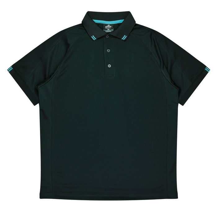 FLINDERS MENS POLOS - BLACK/TEAL