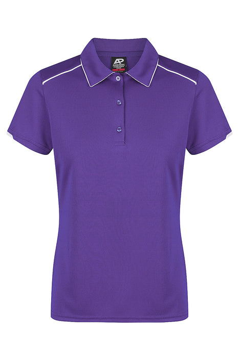 CURRUMBIN LADY POLOS - PURPLE/WHITE