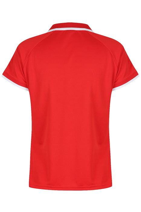 DOUBLE BAY LADY POLOS - RED/WHITE