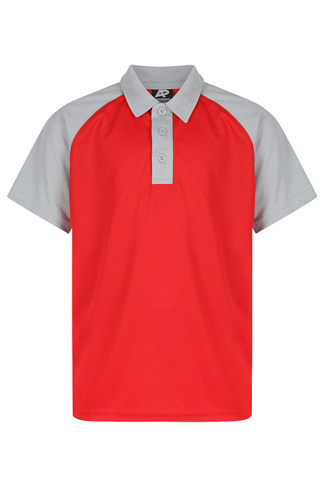 MANLY KIDS POLOS - RED/SILVER
