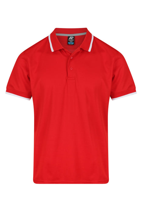PORTSEA MENS POLOS - RED/WHITE