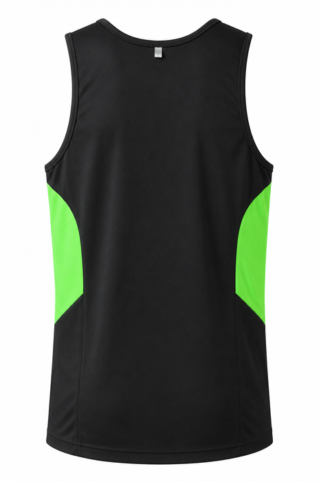 TASMAN HERREN-SINGLETS - SCHWARZ/NEONGRÜN