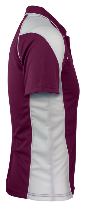PREMIER MENS POLOS - BURGUNDY/WHITE