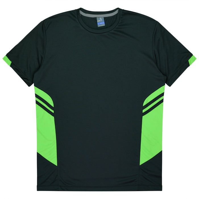 TASMAN KIDS TEES - SLATE/NEON GREEN