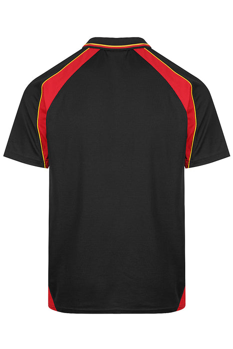 PANORAMA MENS POLOS - BLACK/RED/GOLD