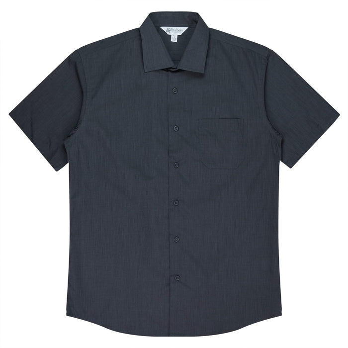 GRANGE MENS SHIRT SHORT SLEEVE - SHADOW GREY