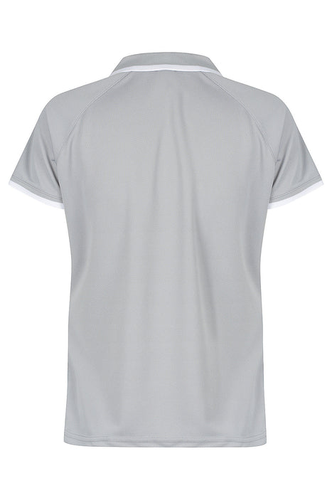 DOUBLE BAY LADY POLOS - SILVER/WHITE