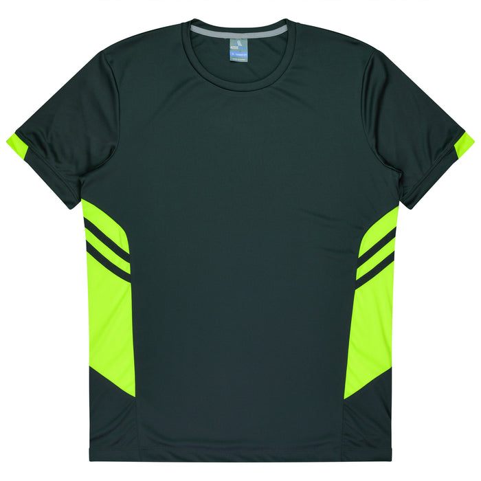 TASMAN MENS TEES - SLATE/NEON YELLOW