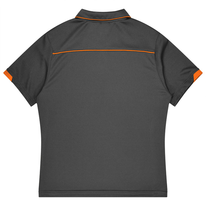 CURRUMBIN KIDS POLOS - SLATE/HI VIZ ORANGE
