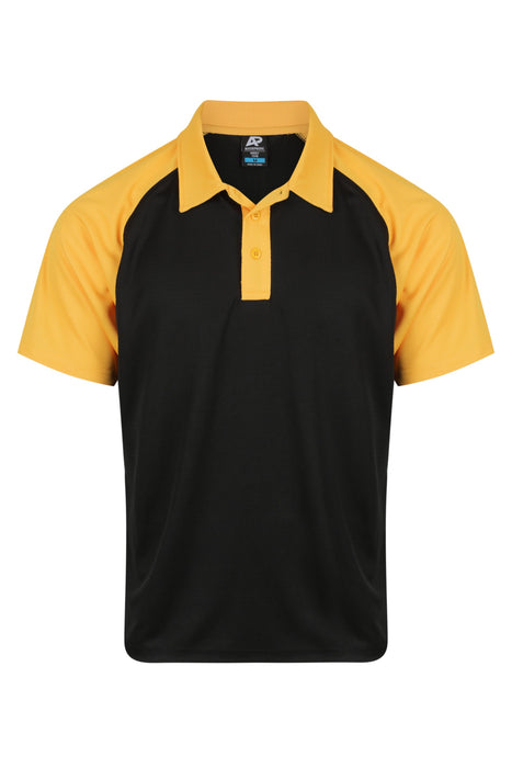 MANLY MENS POLOS - BLACK/GOLD