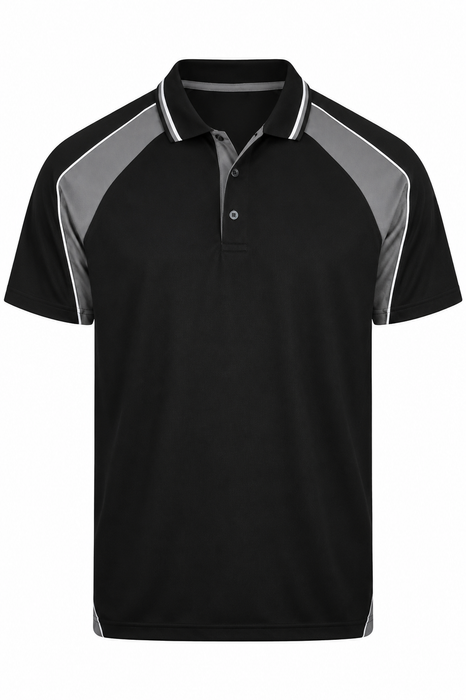 PANORAMA KIDS POLOS - BLACK/ASHE/WHITE