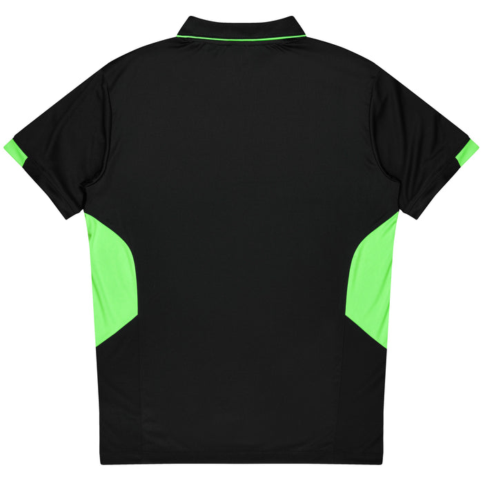 TASMAN KIDS POLOS - BLACK/NEON GREEN