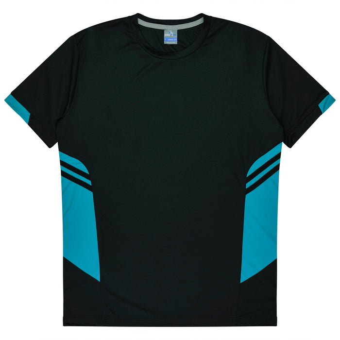 TASMAN MENS TEES - BLACK/TEAL