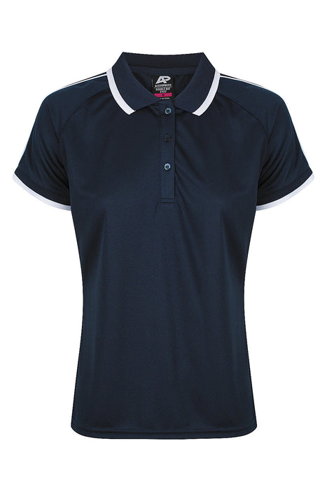 DOUBLE BAY LADY POLOS - NAVY/WHITE