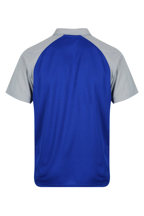 MANLY MENS POLOS - ROYAL/SILVER