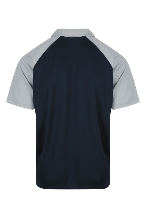 MANLY MENS POLOS - NAVY/SILVER
