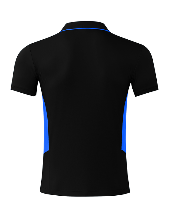TASMAN MENS POLOS - BLACK/CYAN