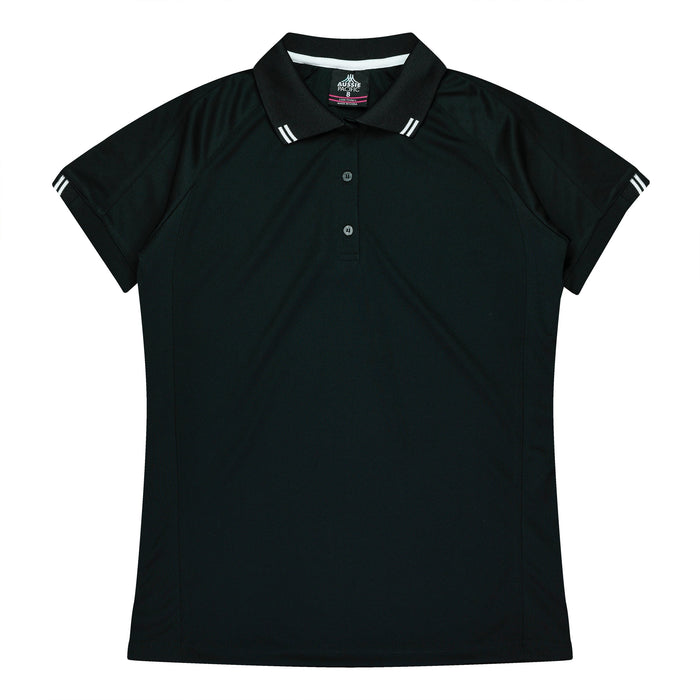 FLINDERS LADY POLOS - BLACK/WHITE
