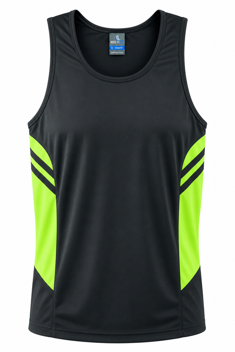 TASMAN HERREN-UNTERSHIRTS - SCHIEFER/NEONGELB