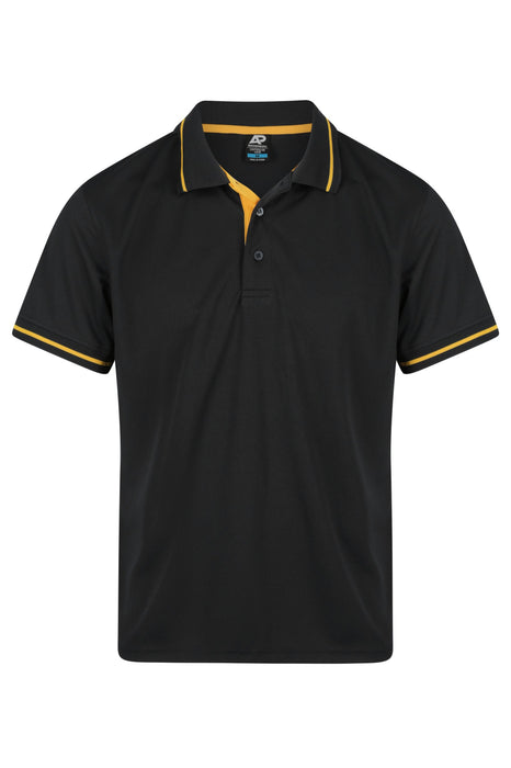 COTTESLOE MENS POLOS - BLACK/GOLD