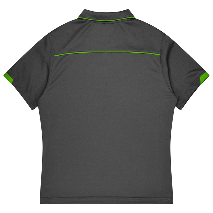 CURRUMBIN KIDS POLOS - SLATE/HI VIZ GREEN
