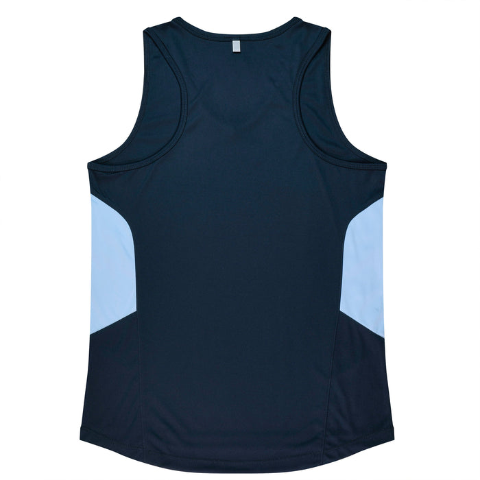 TASMAN LADY SINGLETS - NAVY/SKY