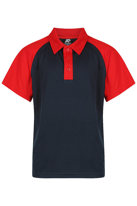 MANLY KIDS POLOS - NAVY/RED