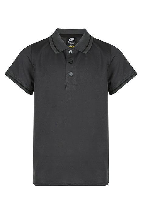 COTTESLOE KIDS POLOS - SLATE/BLACK