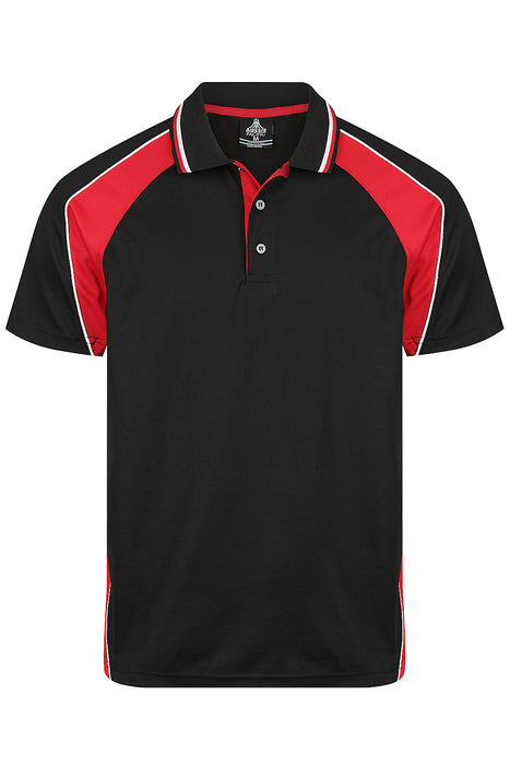 PANORAMA MENS POLOS - BLACK/RED/WHITE