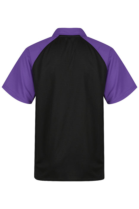 MANLY KIDS POLOS - BLACK/ELECTRIC PURPLE