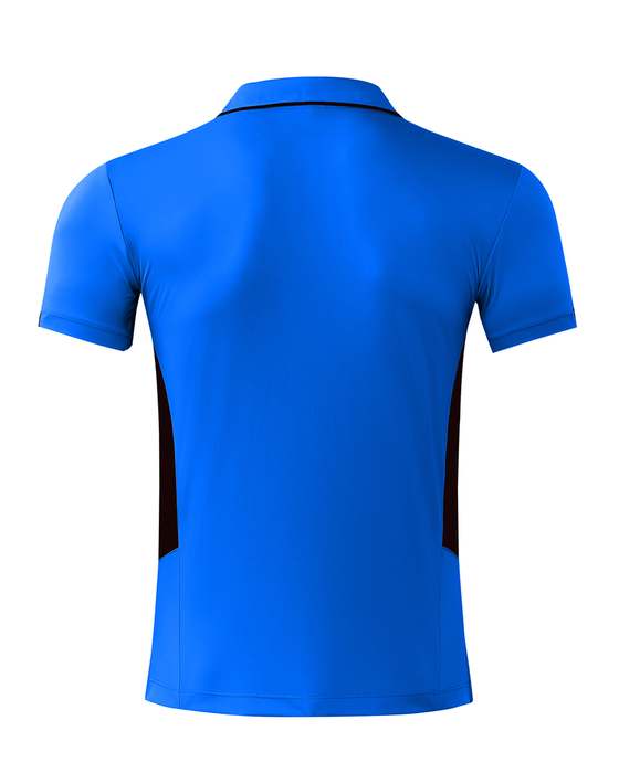 TASMAN MENS POLOS - CYAN/BLACK