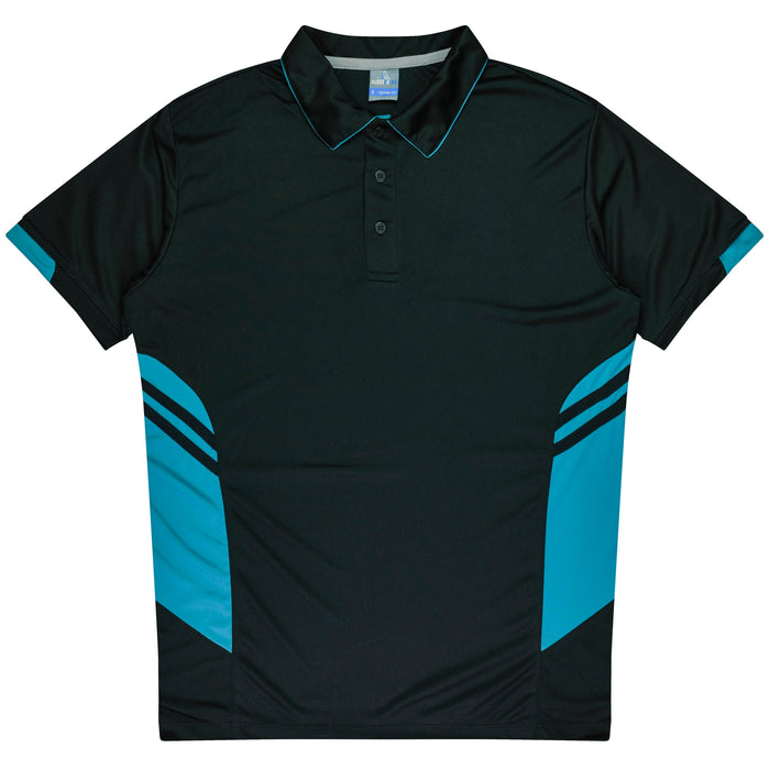 TASMAN KIDS POLOS - BLACK/TEAL