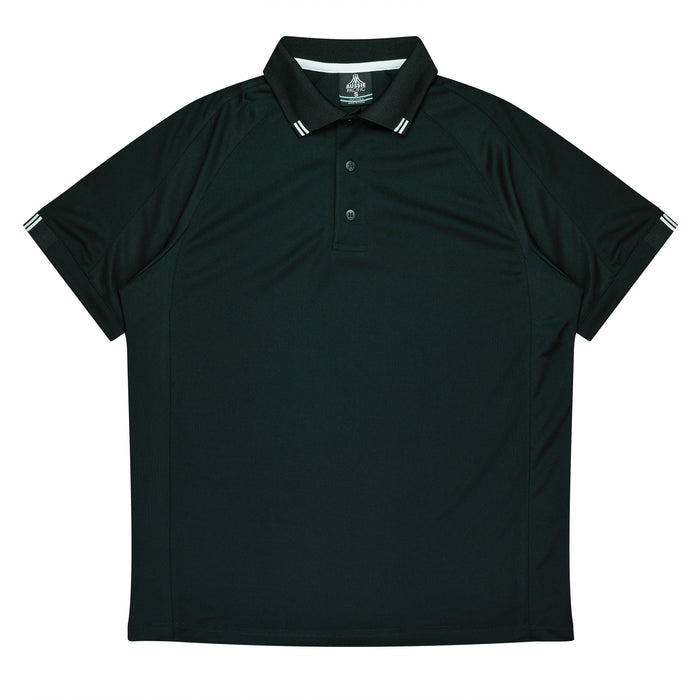 FLINDERS MENS POLOS - BLACK/WHITE