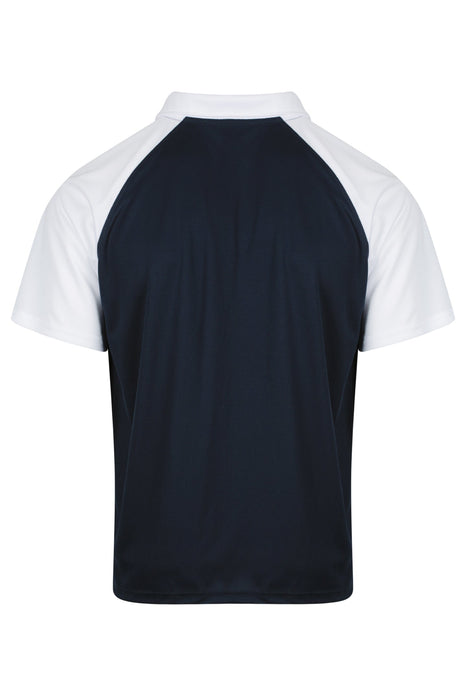 MANLY MENS POLOS - NAVY/WHITE