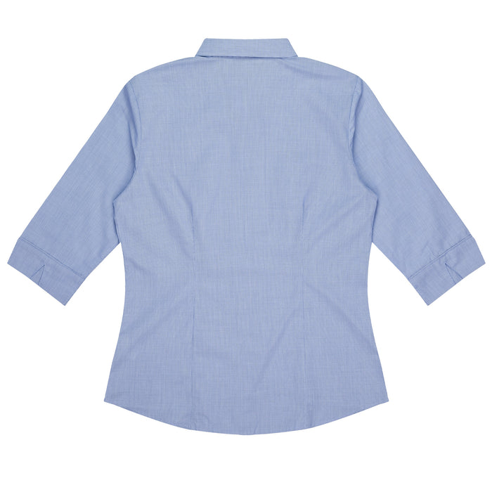 GRANGE LADY SHIRT 3/4 SLEEVE - MID BLUE