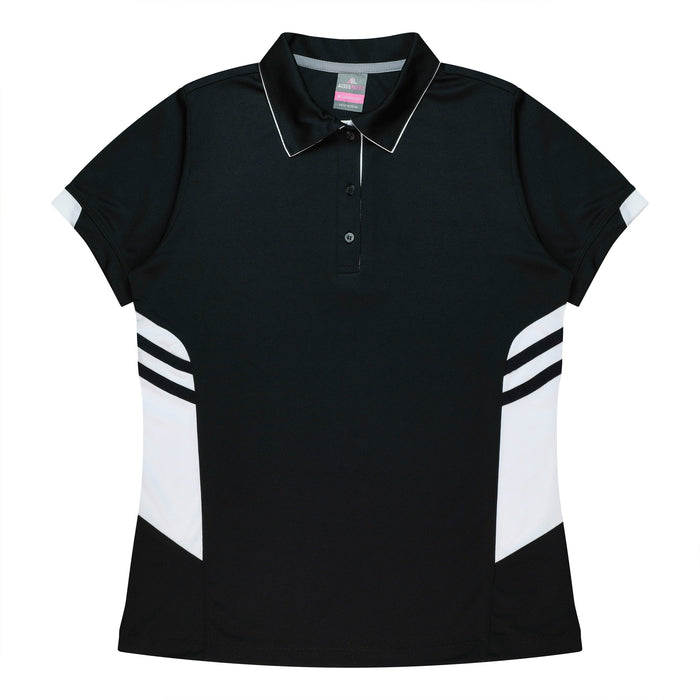 TASMAN LADY POLOS - BLACK/WHITE