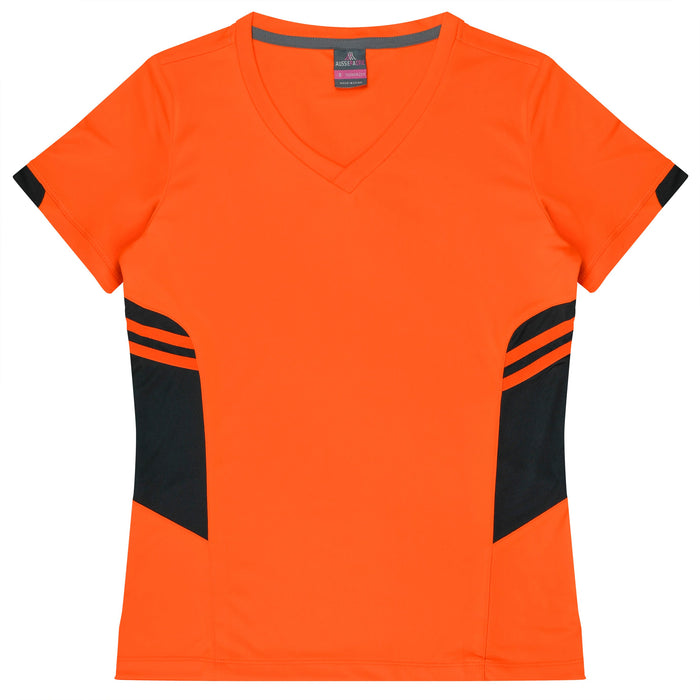TASMAN LADY TEES - NEON ORANGE/SLATE