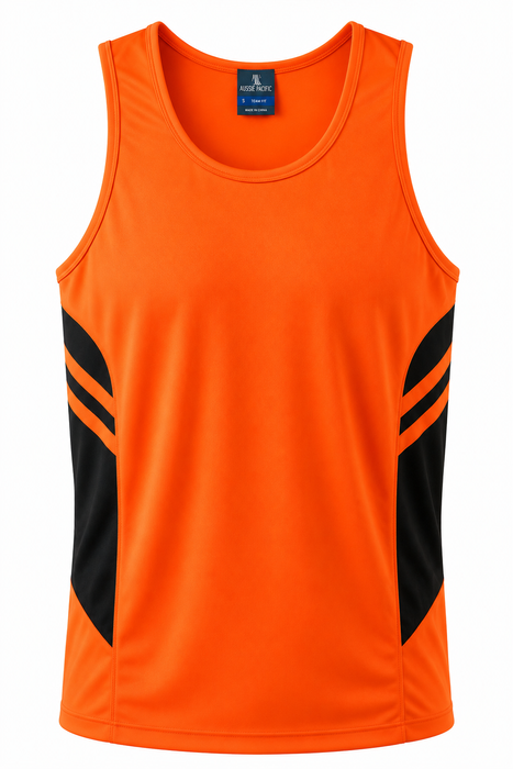 TASMAN HERREN-UNTERSHIRTS - NEON ORANGE/SCHIEFER