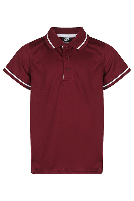 COTTESLOE KIDS POLOS - MAROON/WHITE