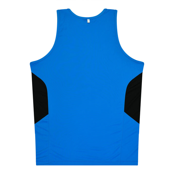 TASMAN KIDS SINGLETS - CYAN/BLACK