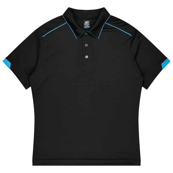 CURRUMBIN KIDS POLOS - BLACK/CYAN