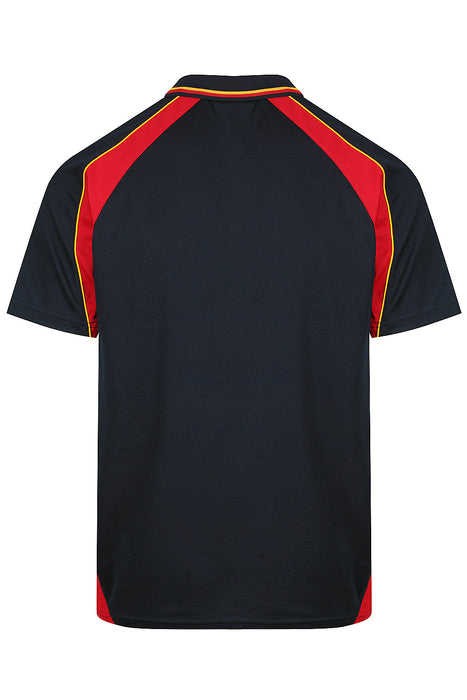 PANORAMA MENS POLOS - NAVY/RED/GOLD