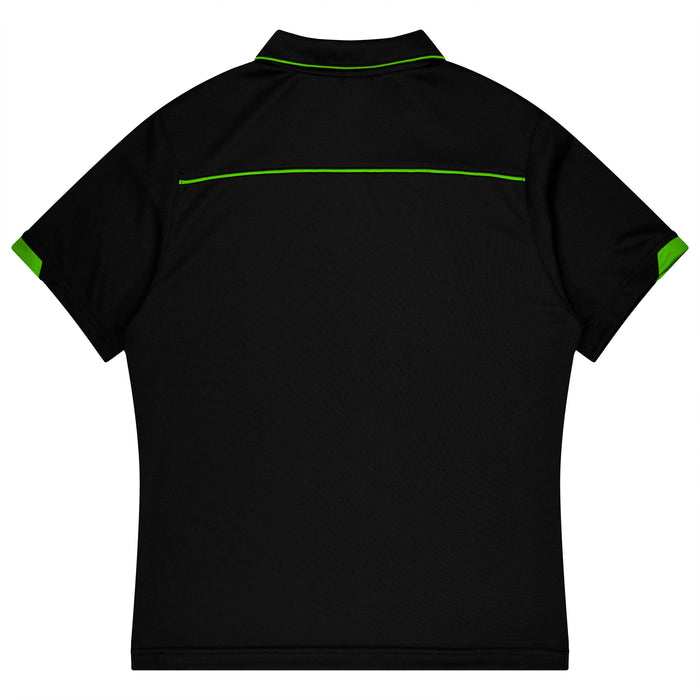 CURRUMBIN KIDS POLOS - BLACK/KAWA GREEN