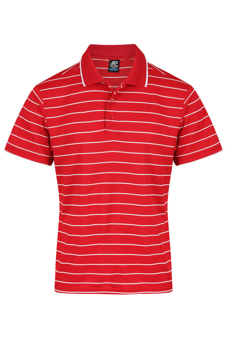 VAUCLUSE MENS POLOS - RED/WHITE