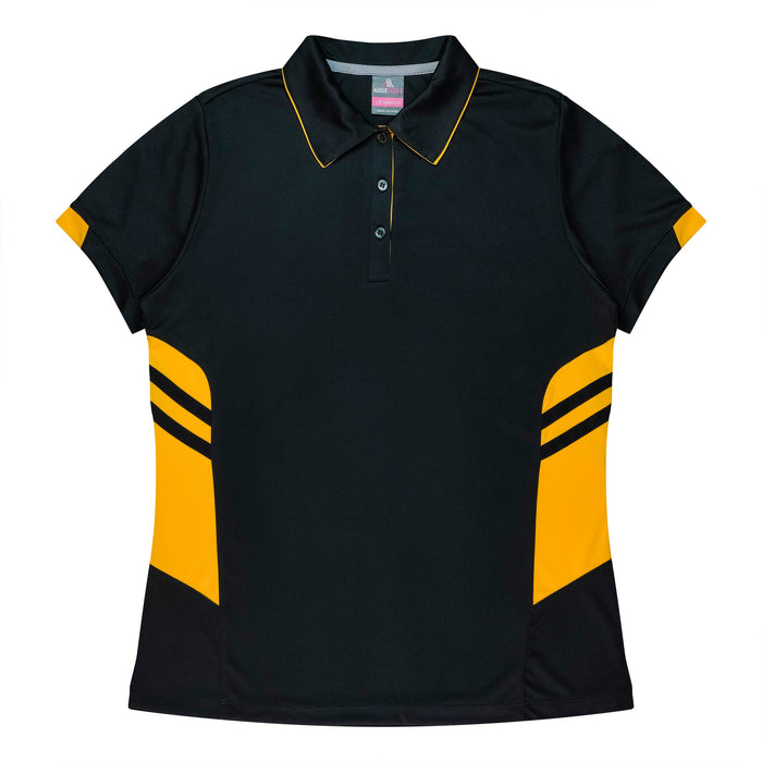 TASMAN LADY POLOS - BLACK/GOLD