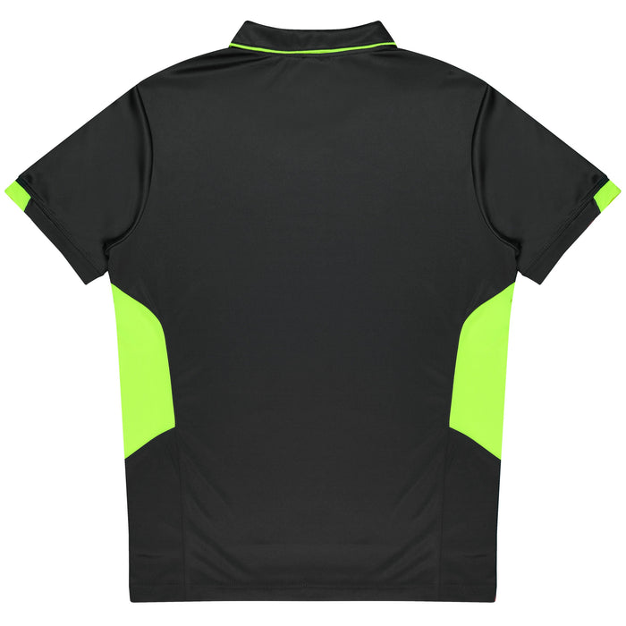 TASMAN KIDS POLOS - SLATE/NEON YELLOW