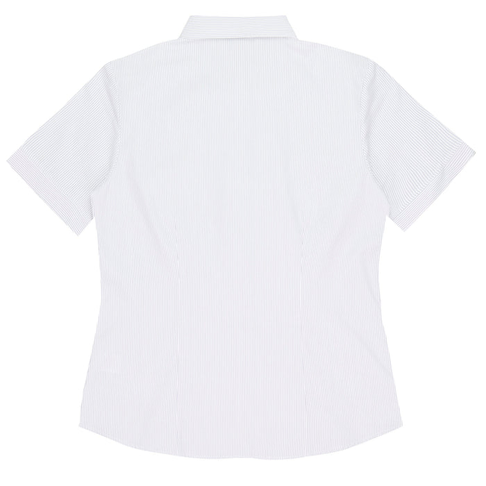 HENLEY LADY SHIRT SHORT SLEEVE - WHITE/PURPLE