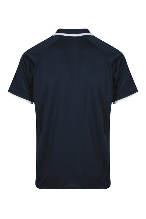 DOUBLE BAY MENS POLOS - NAVY/WHITE