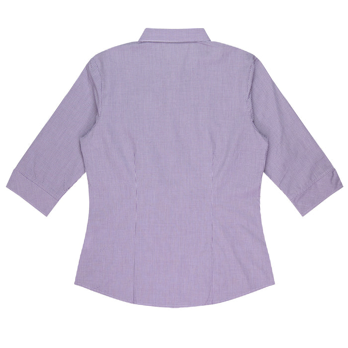 TOORAK LADY SHIRT 3/4 SLEEVE - PURPLE/WHITE